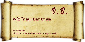 Váray Bertram névjegykártya